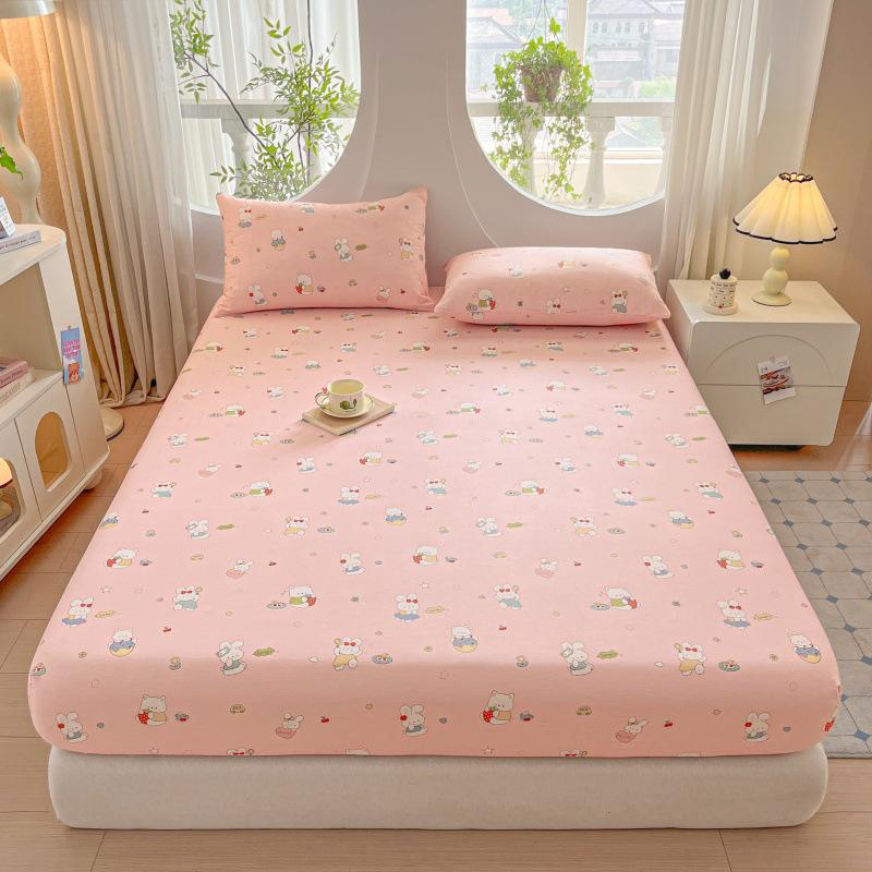 100% Cotton Fitted Sheet: Soft, Printed, Moisture-Wicking, Sweat-Absorbing, Anti-Static Mattress Protector