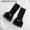 1 Pair Thin Lace Lace Arm Sleeves Bowknot Design Breathable Lace Fingerless Gloves Sun Protection Sleeves Daily Wear