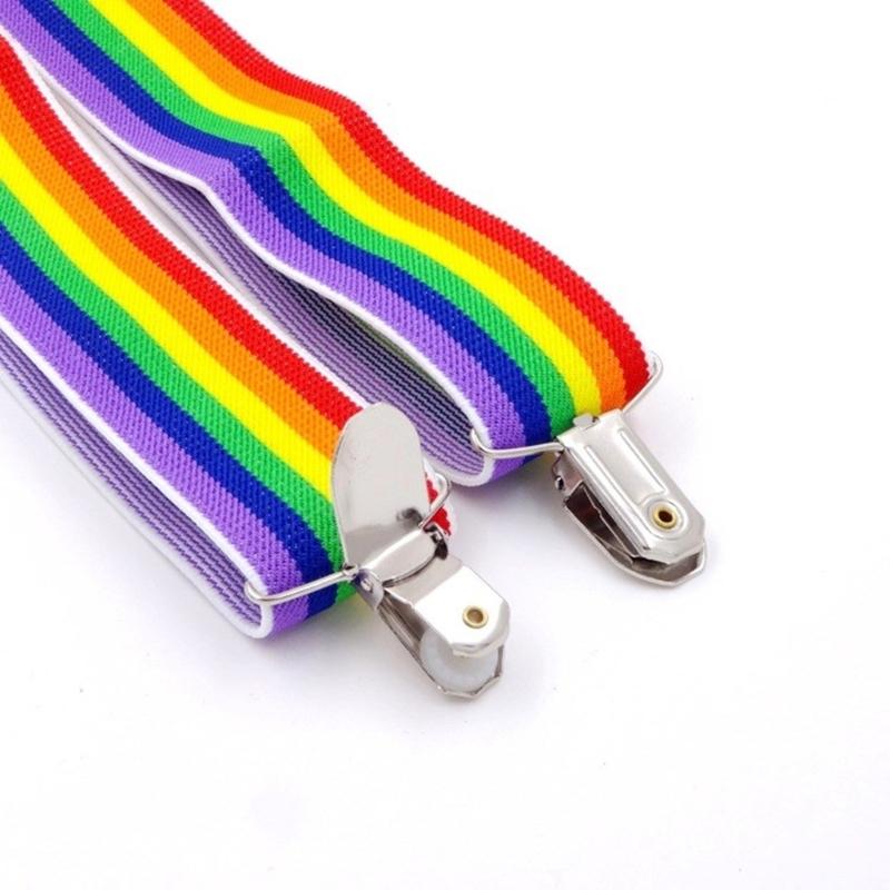 Clip on Suspenders+Striped Necktie+Bow Tie for Teen Girl Uniform Masquerades Tie
