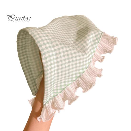 Kvinner pannebånd rutete trykk Blondesøm Trekantskjerf Sklisikkert pannebånd Pastoral stil Hårbøyle Hårtilbehør