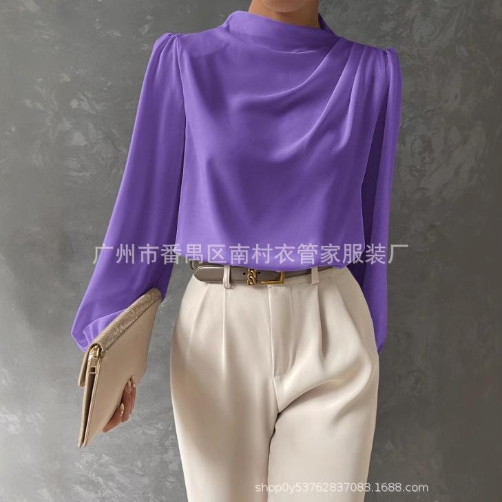 

Элегантная женская рубашка на осень/зиму 2024 L фиолетовый