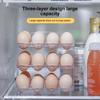 3 Tier Egg Storage Box For Refrigerator Door 24 Grid Reversible Egg Tray Kitchen Organizer Side Mount Space Saving Rack Storage