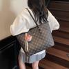 Korean Trend Plaid Tote Bag Women's Shoulder Bag 2025 Autumn New Large-capacity Simple Commuter Handbag
