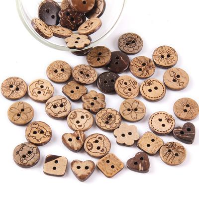 100/50 ks DIY Dřevěné kokosové knoflíky Přírodní dřevěný knoflík pro dětské oděvní doplňky Ručně vyráběné potřeby Šití Ruční práce