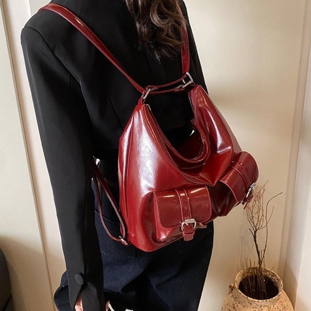 Large Capacity Multiple Pockets Backpacks Solid Color Women's Backpack  Ladies/Girls
