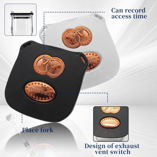 Pickle Jar with 2 Forks Dry Wet Separation Pickle Juice Separator Jar Large Capacity Leakproof Pickled Vegetable Airtight Container