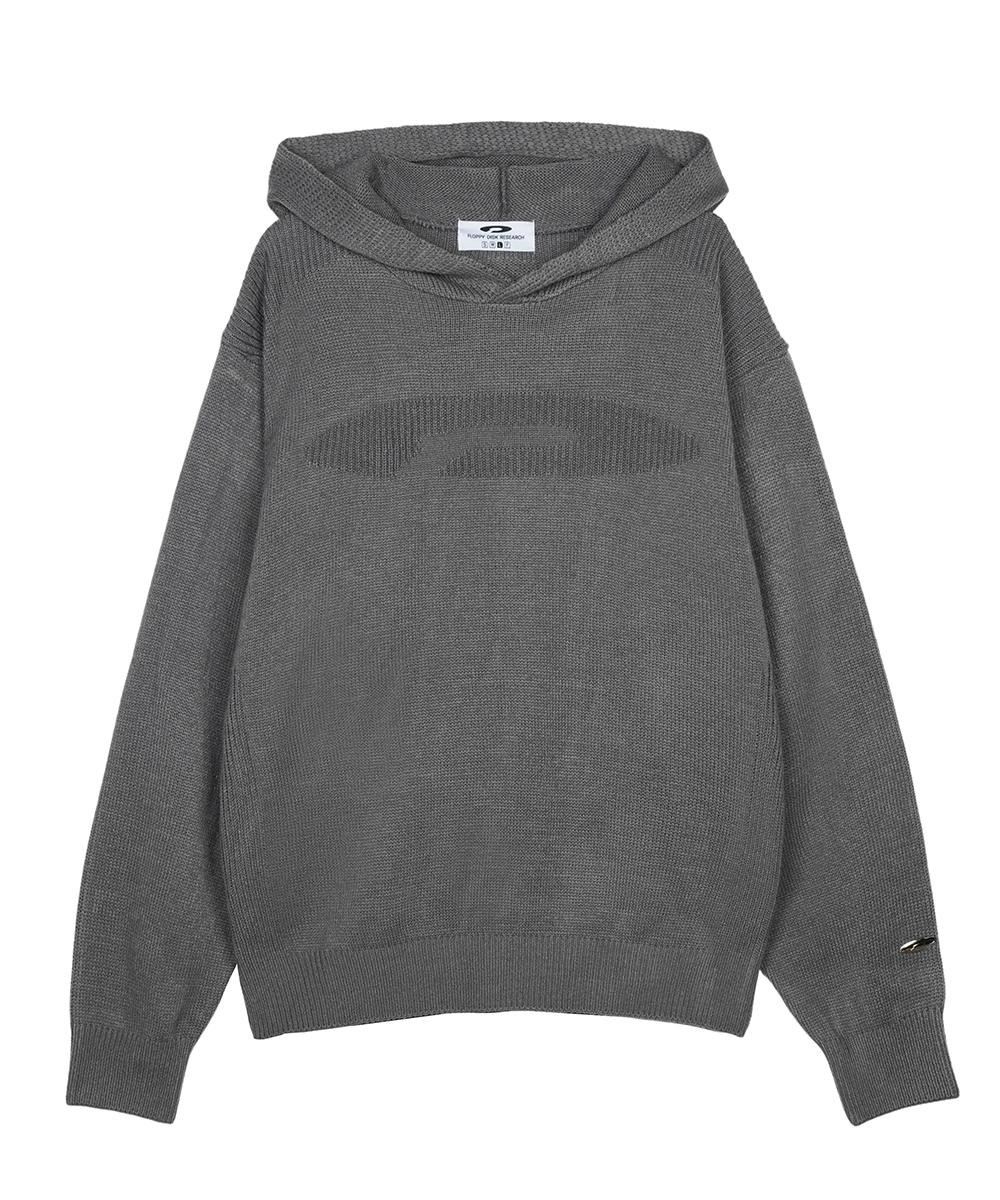 Fdr Varigated Logo Plain Hood Knit Charcoal M