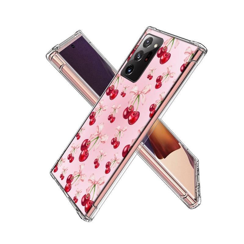 Kirsch Schleife Handyhülle für Samsung A55 A35 A25 A15 A07 A05S A16 A17 A26 A36 A37 A56 A57 Galaxy Note 20 10 A50S A71 A51 A31 A30 A2