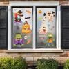 DIY Halloween Window Decorations Static Clings, Cartoon Ghost Pumpkin Witch Monsters Decals, Waterproof Festive Holiday Home Decor Removable