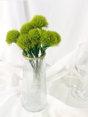 1 Bunch of Artificial Flowers Green Real Touch Dandelion Fake Flowers Fake Plants Plastic Flowers Home Outdoor Indoor Decoration