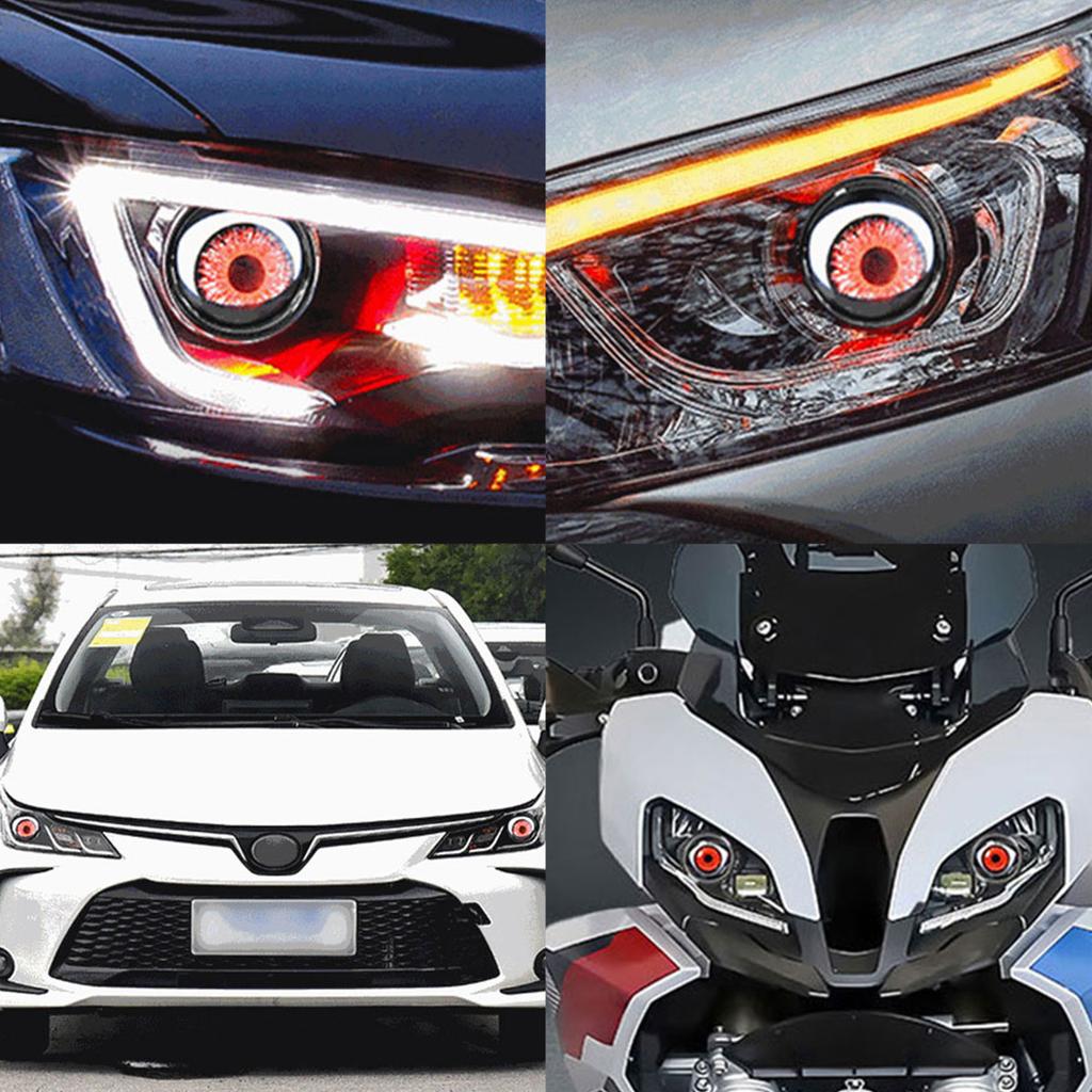 3 Inch Car LED Devil Eyes Demon Evil Eye Lenses 12V 36V For Car Remote Control Eyes Retrofit Kits Fitting Auto Light Accessorie