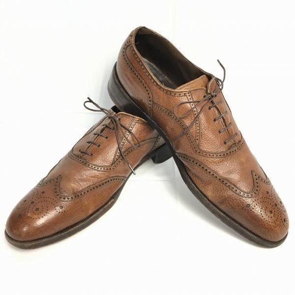 FLORSHEIM Royal Imperial Full Brogue Wingtip Shoes Brown size 9.5B 26.5-27.5 Men's(USED)