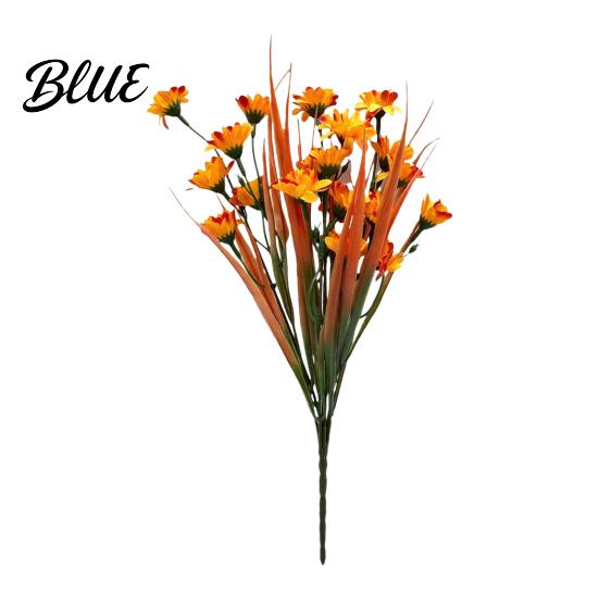Feuilles Artificielles Aspect Naturel Automne Bouquet de Fleurs Artificielles Arrangement Floral Plastique Réaliste avec Tige Décorative à Couches Longue Durée