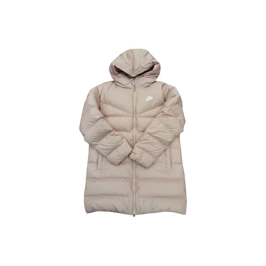 Nike Logo Casual Thick Warm Mid-Length Down Jacket Women Outerwear Light-Pink DQ6874-601