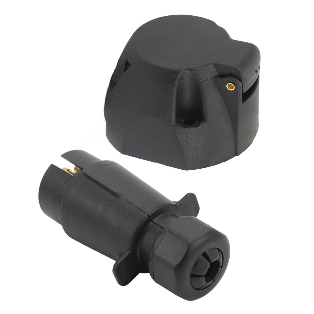 7 Pin Trailer Plug Socket with Gasket Bracket Kit Wiring Harness Connector for Motorboat RV