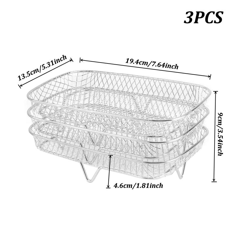 Air Fryer Baking Rack Stackable Stainless Steel Air Fryer Basket Accessories for Baking Roasting, Oven & Dishwasher Safe