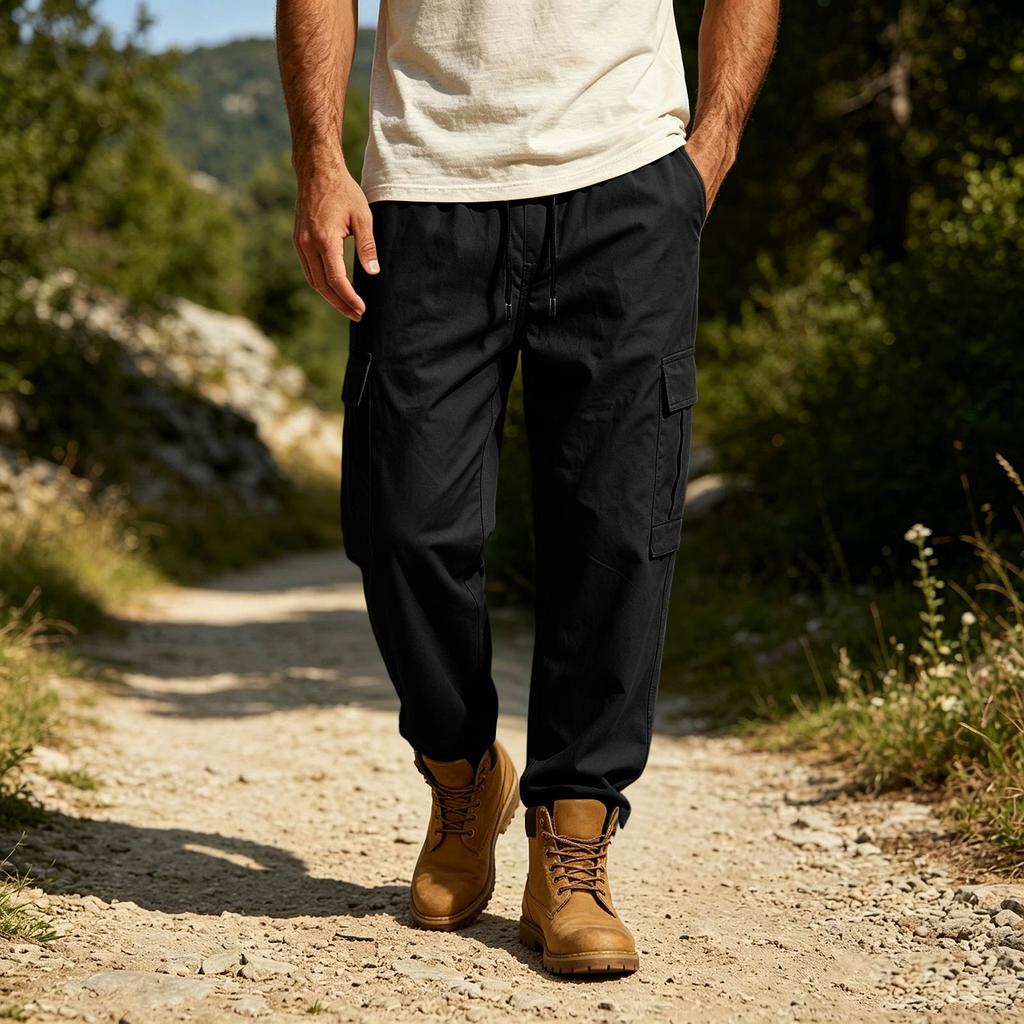 Men's Casual Cargo Pants with Loose Straight Leg for Everyday Wear