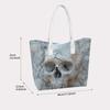 Gothic Marble Skull Tote Bag Fashion Casual Shoulder Handbag for Daily Use