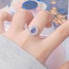Natural Sapphire Colored Treasure Ring Women'S S925 Sterling Silver Light Luxury High-End Index Finger Ring Earrings