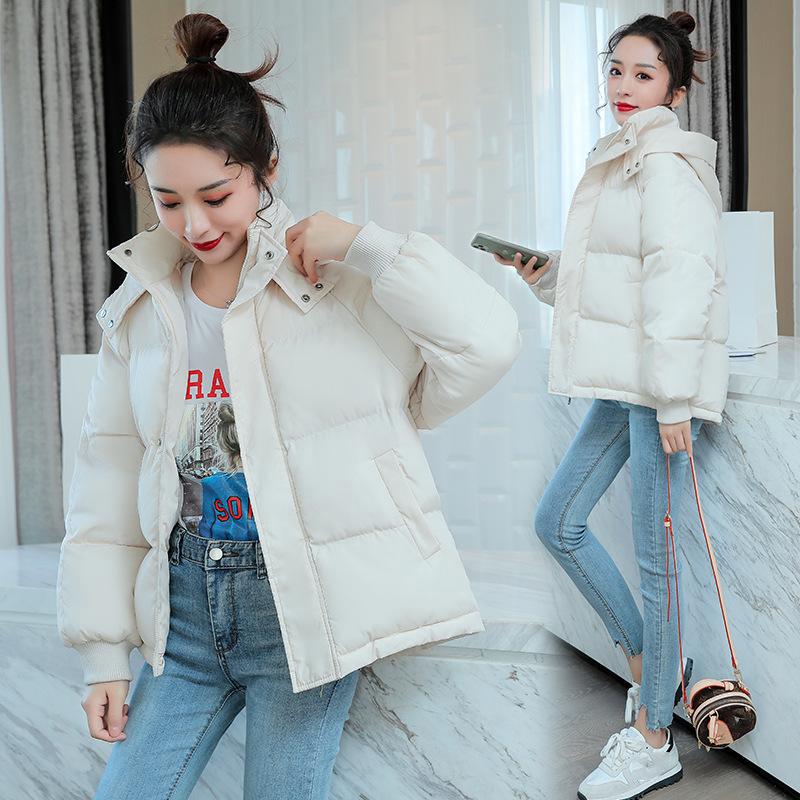 Down Cotton Jacket Coat Women Short Puffer Parka Winter Cotton Coat Student Outwear Casual Warm Hooded Padded Coat Tops