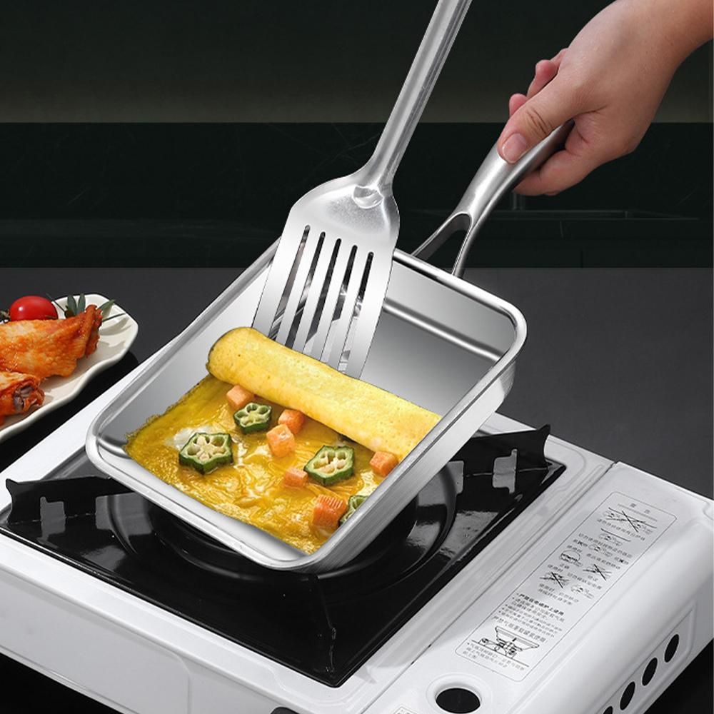 Stainless Steel Tamagoyaki Omelette Pot Non-stick Egg Frying Pan steak Skillet wok Home Gas Stove Pot Induction Kitchen Cookware