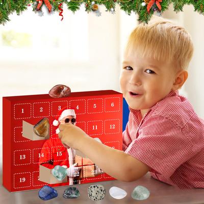 Advent Crystal Christmas 24 Days Stone Collection Natural Rock Advent Countdown Calendar For Kids Adults Home Classroom Teachers