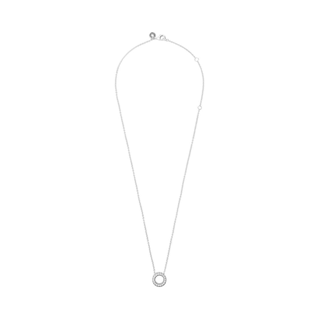Pandora Heart Round Pendant Necklace Women necklace Silver 397436CZ Box