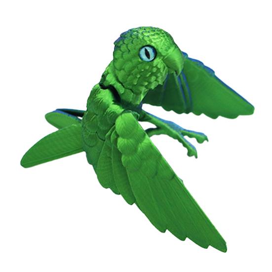 3D Printed Flexible Parrot Model Articulated Bird Figurine with Wing And Movable