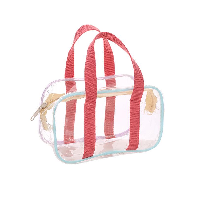 Large Capacity Pink & White PVC Beach & Travel Storage Bag