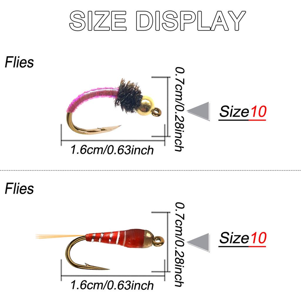 18Pcs-2 Boxs Bundle Fly Fishing Flies 2 different styles Wet Flies Bait for Flishing Trout/carp Artificial Lure Accessories (with Flies Box)