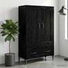 Highboard Black Oak 70 x 31 x 115 cm Engineered Wood