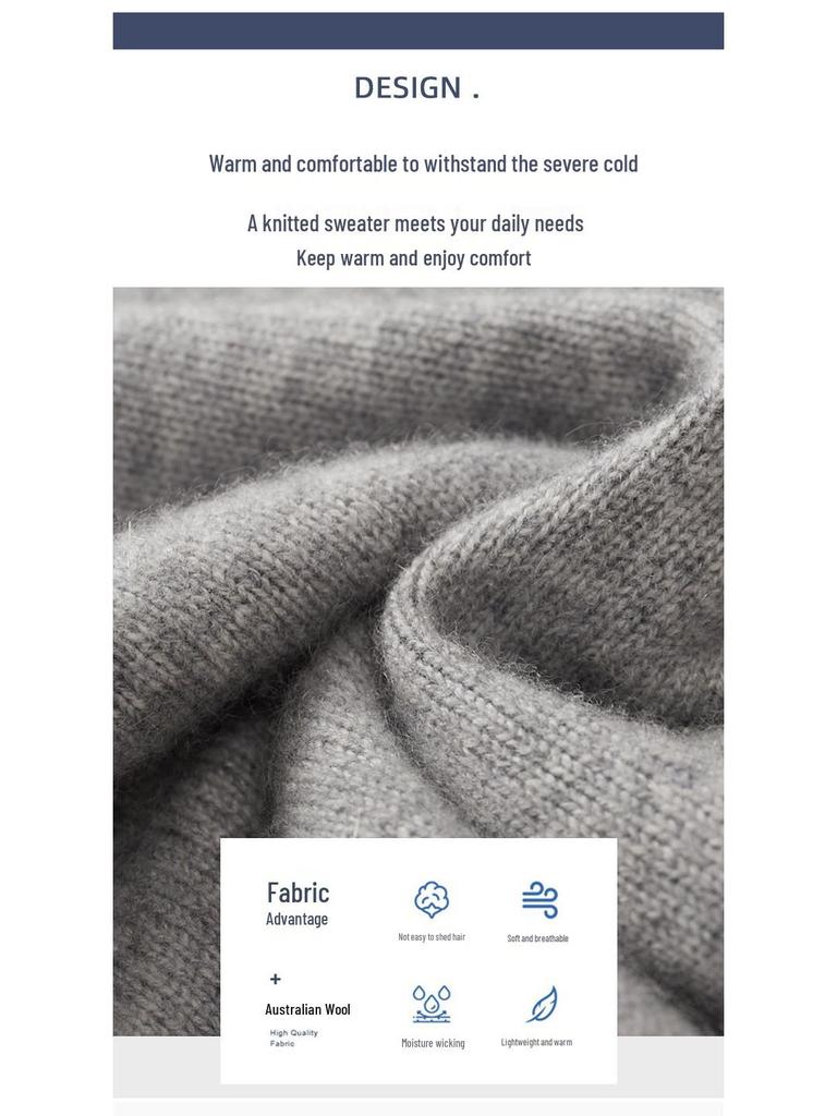 Herren Winterwolle Henley Pullover - Dick gestrickter Pullover für Herbst & Winter