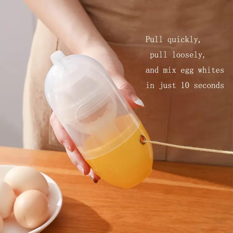1PCS Household Convenient Egg Shaker Egg Boiling Tool Plastic Manual Pull Rope Egg Shaker Egg Yolk Protein Shaker