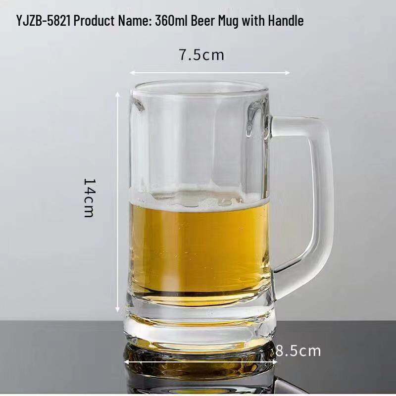 Large Capacity Waist-Slimming Crystal Beer Mug - Thickened Wheat Craft Glass for Household Use