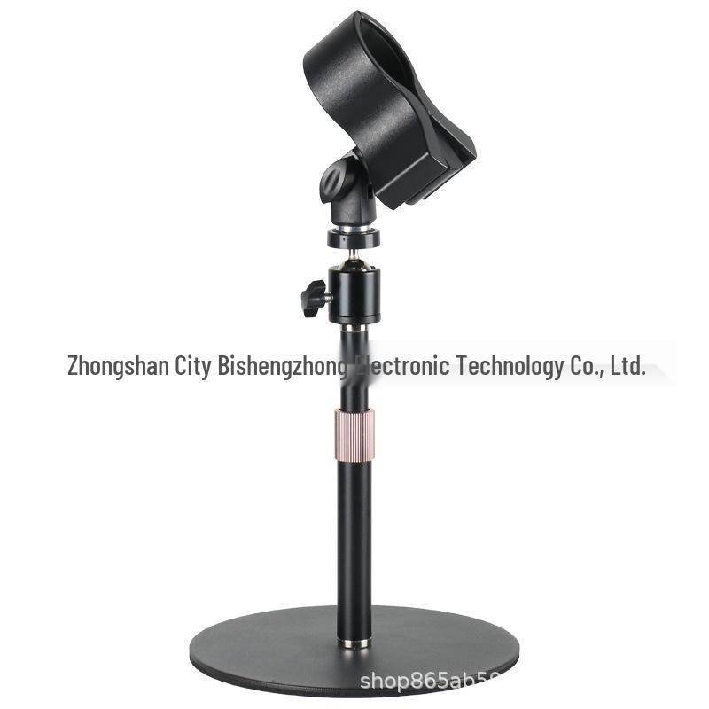Wireless Desktop Microphone Stand with Weighted Metal Base for Streaming and Singing
