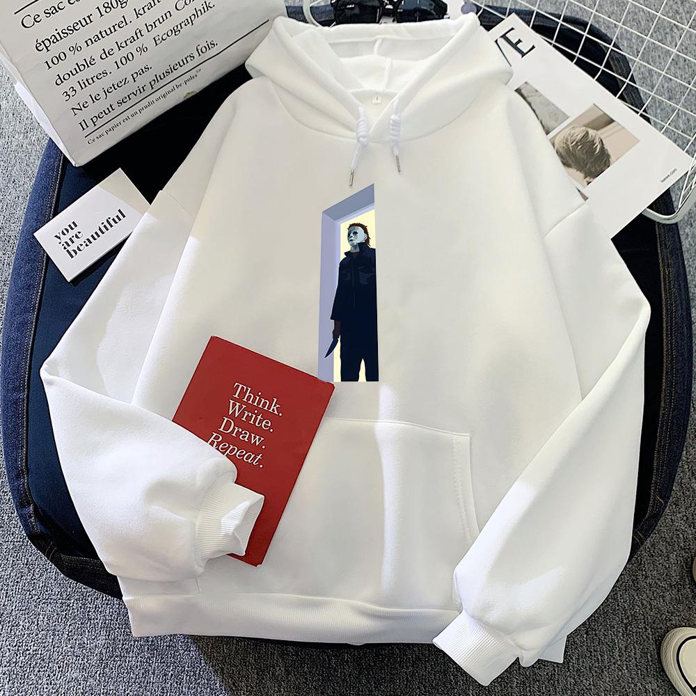 Michael Myers Halloween Horror Klassiker Film Hoodie Oversize Pop Vintage Sweatshirt für Herbst/Winter Lässig Weicher Kapuzenpullover