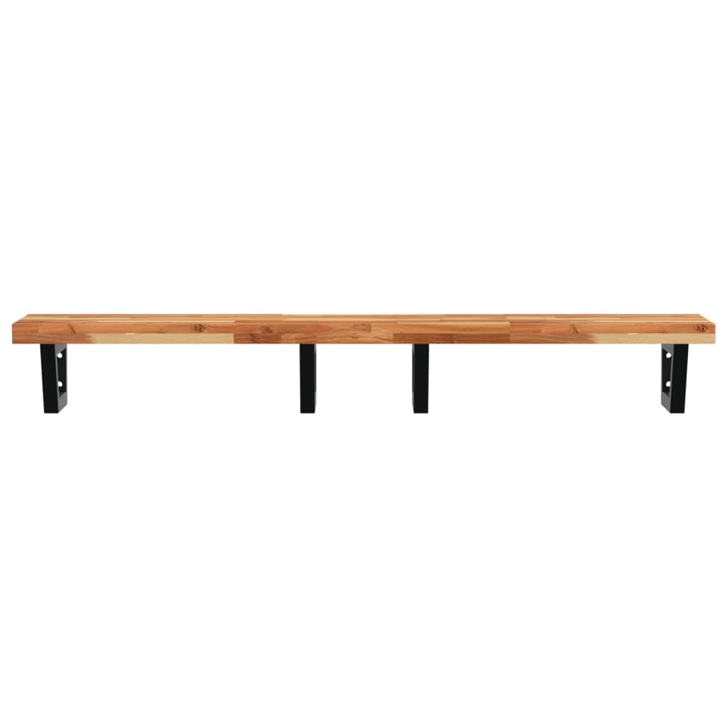 Vidaxl Wall Shelf Under Sink, Steel and Solid Acacia Wood