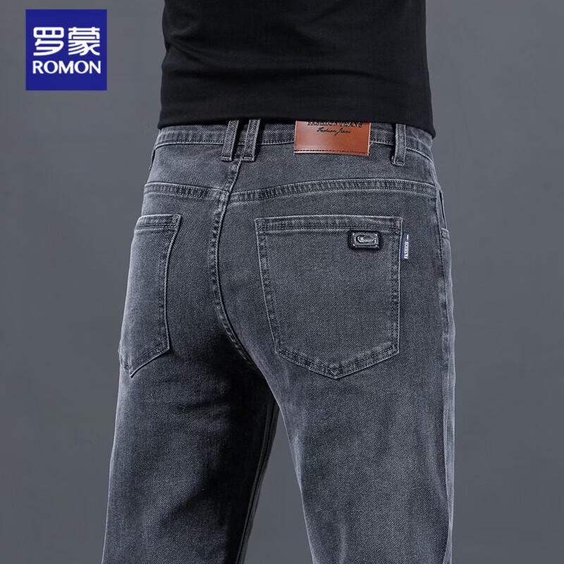 ROMON Men's Straight Fit Stretch Jeans