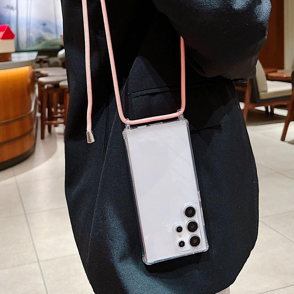 Husă Lanyard Colier Crossbody Transparentă Pentru Samsung S25 S24 S23 S22 Plus Ultra FE A55 A35 A25 A15 A54 A34 Husă Rezistentă la Șocuri