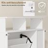 Shoe Cabinet, 2 Drop-Down Drawers, Open Compartments, Adjustable Shelf, White