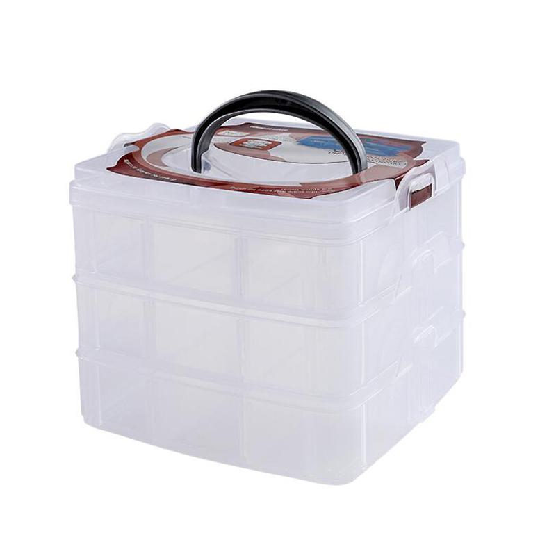 18 Grids Plastic Adjustable Storage Case Box  3 Layer Beads Jewelry Container