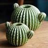 Creative Cactus Ceramic Vase Cute Household Desktop Decoration High End Green Flowers Arrangement Vase Living Room Decoration