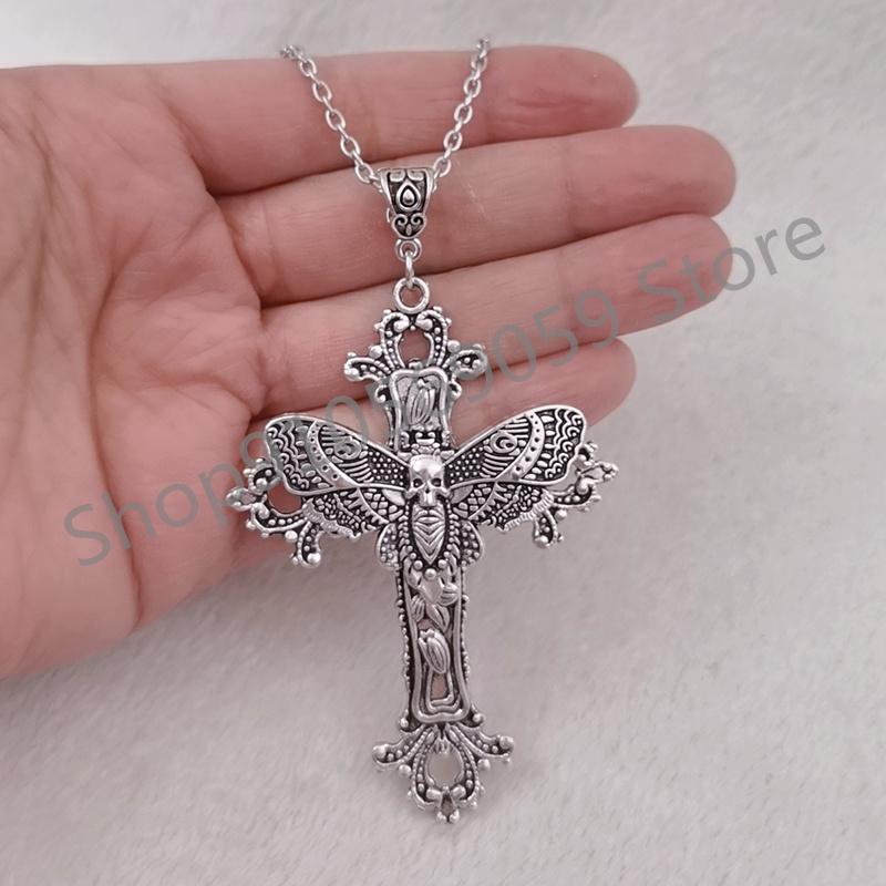 Punk Crystal Cross Pendant Necklace For Women Men Gothic Clavicle Chain Choker Necklaces Aesthetic Jewelry Bijoux Party Gift
