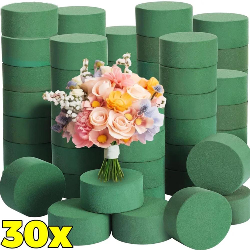 1/30x DIY Round Floral Foam Block Florist Floral Foam Brick Artificial Flower Dry Wet Flower Mud Garden Absorb Water Foam Block