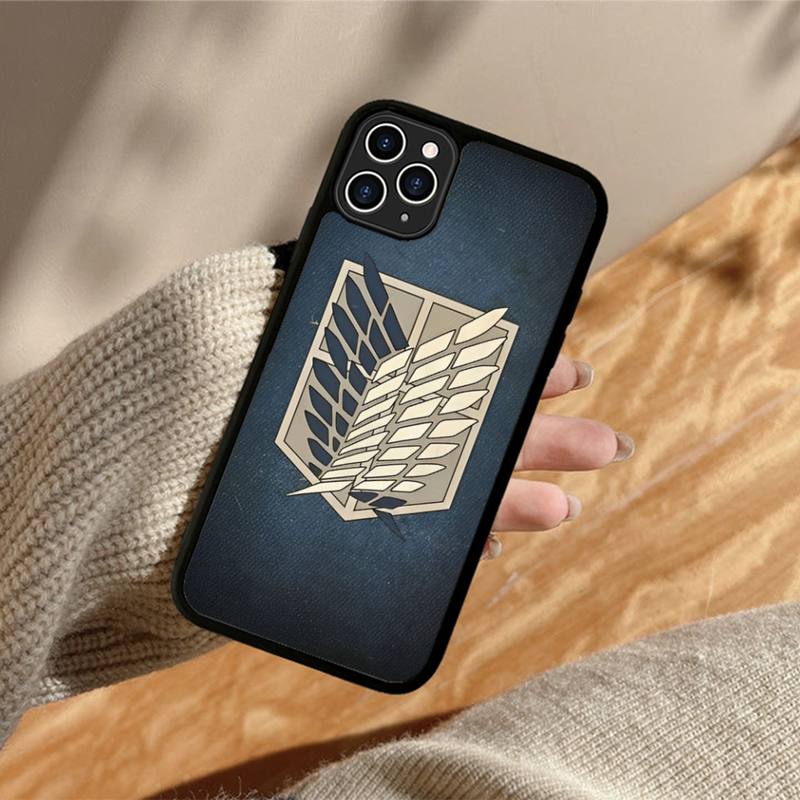 Anime Attack On Titan Phone Case Silicone PC+TPU Case for iPhone 11 12 13 Pro Max 8 7 6 Plus X SE XR Hard Fundas