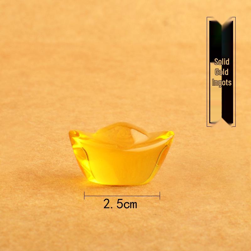 Crystal Gold Ingot Glass Ornament for Home, Wedding, or Living Room Gift