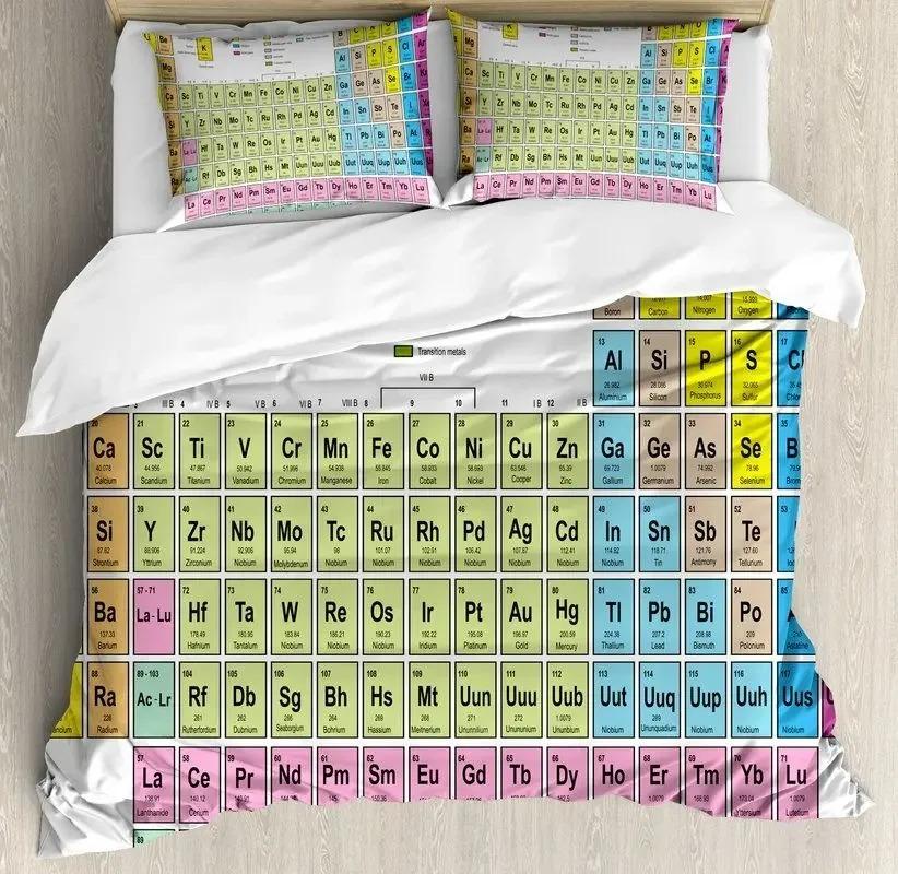 

Periodic Table Duvet Cover Set Chemistry Elements Bedding Set Polyester Educational Science Theme Comforter Cover Twin King Size EU Single(135x200cm)