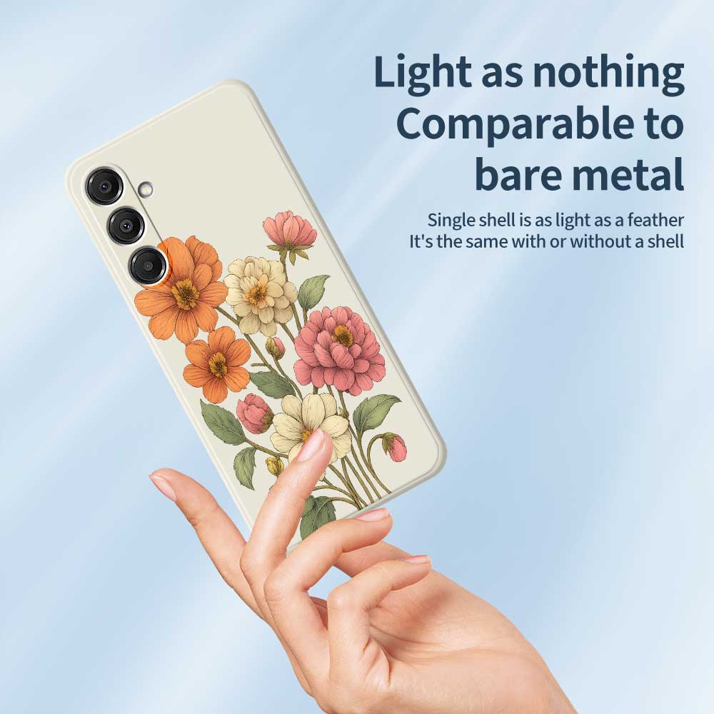 For Samsung Galaxy A16 5G/4G Case Beautiful Flowers Pattern Printing Straight Edge TPU Phone Back Cover
