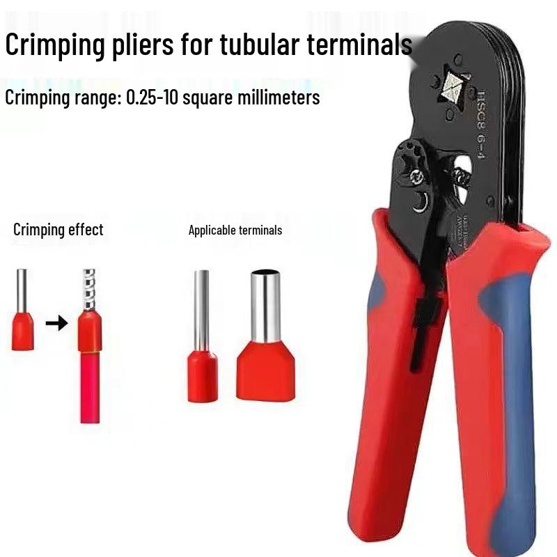 Electrician s Wire Crimper Tool: Terminal, Tube & Pin Type Cold Press Pliers