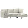 Cream Velvet Living Room Set with Cushions and Storage 4 Pcs
